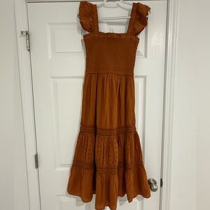 Nwt Women’s Speed Limit Ruffled Sleeveless Brown Dress